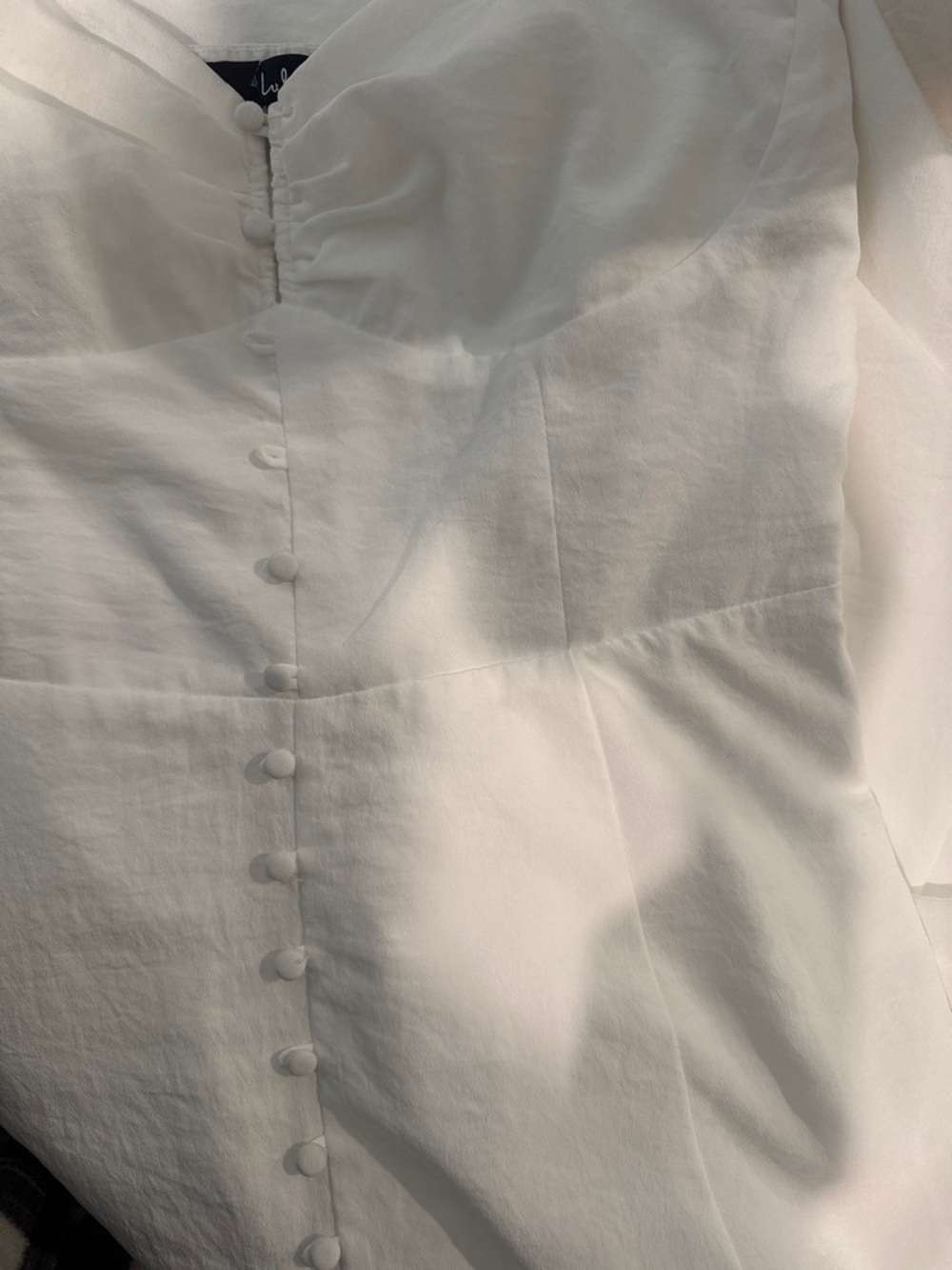 Lulu's White Puff Sleeve Midi Dress - Picture 9 of 9